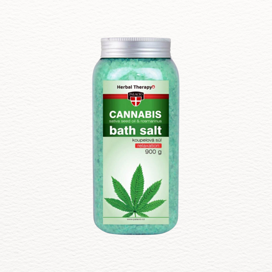 Palacio sal de baño de cannabis con aceite de semilla de sativa y rosmarinus