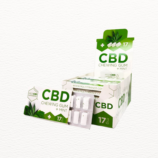 Chicles de CBD sabor menta y cannabis