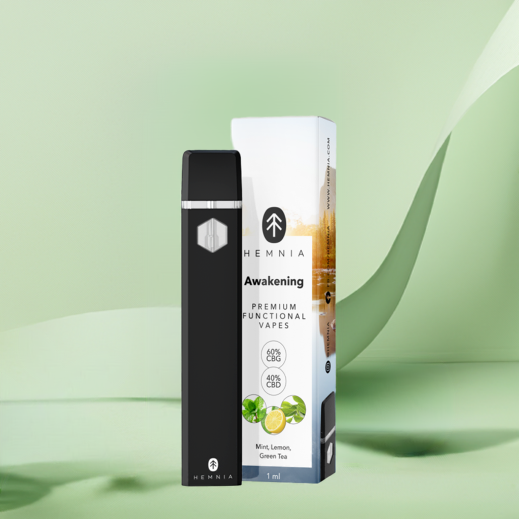Hemnia Premium Vaper Awakening 60% CBG, 40% CBD, limón, menta, té verde, 1 ml