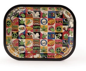 Bandeja de Metal CHILL LOVE MULTICOLOR Pequeña 14 x 18 cm