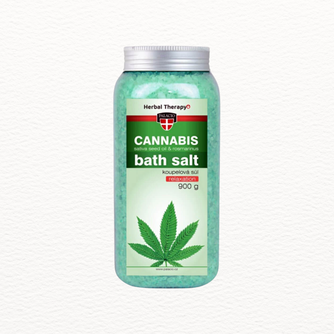 Palacio Sal de baño de Cannabis con aceite de semilla de sativa y rosmarinus