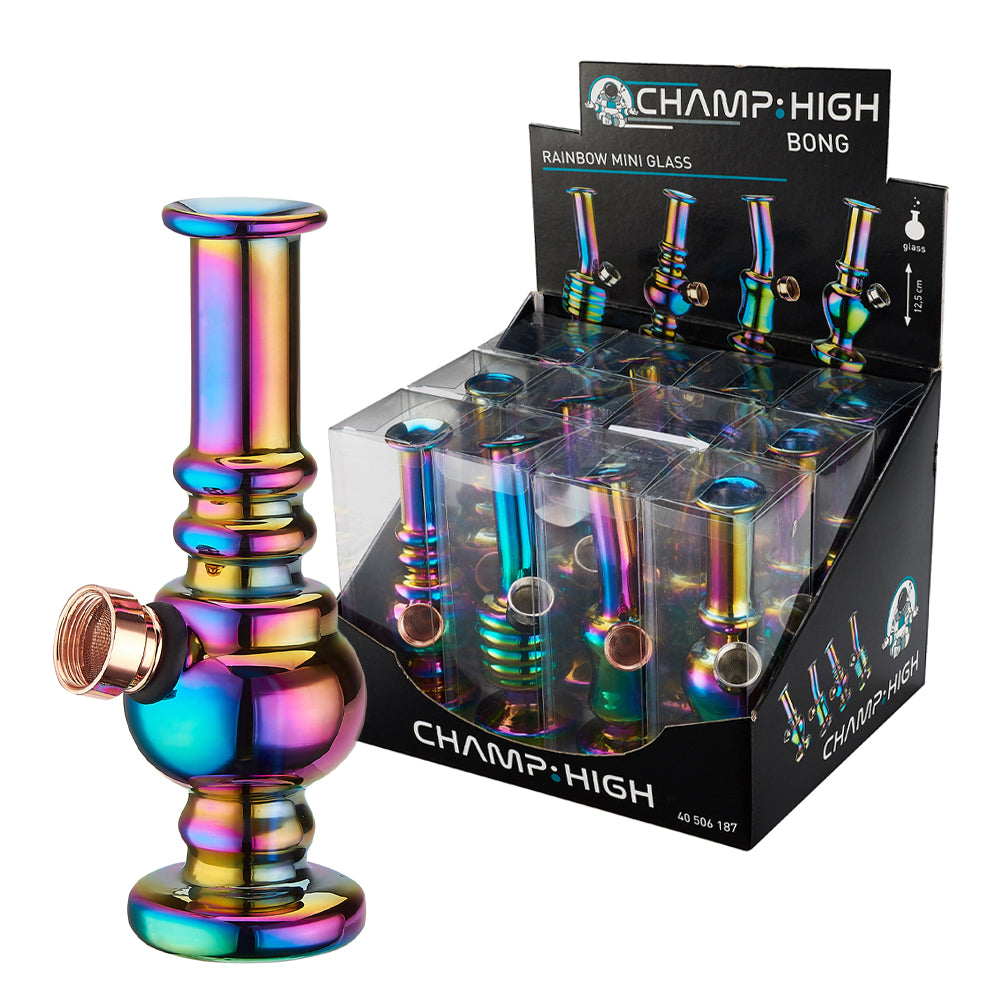 Champ High Mini Bong de Cristal Arco Iris 12,5 cm